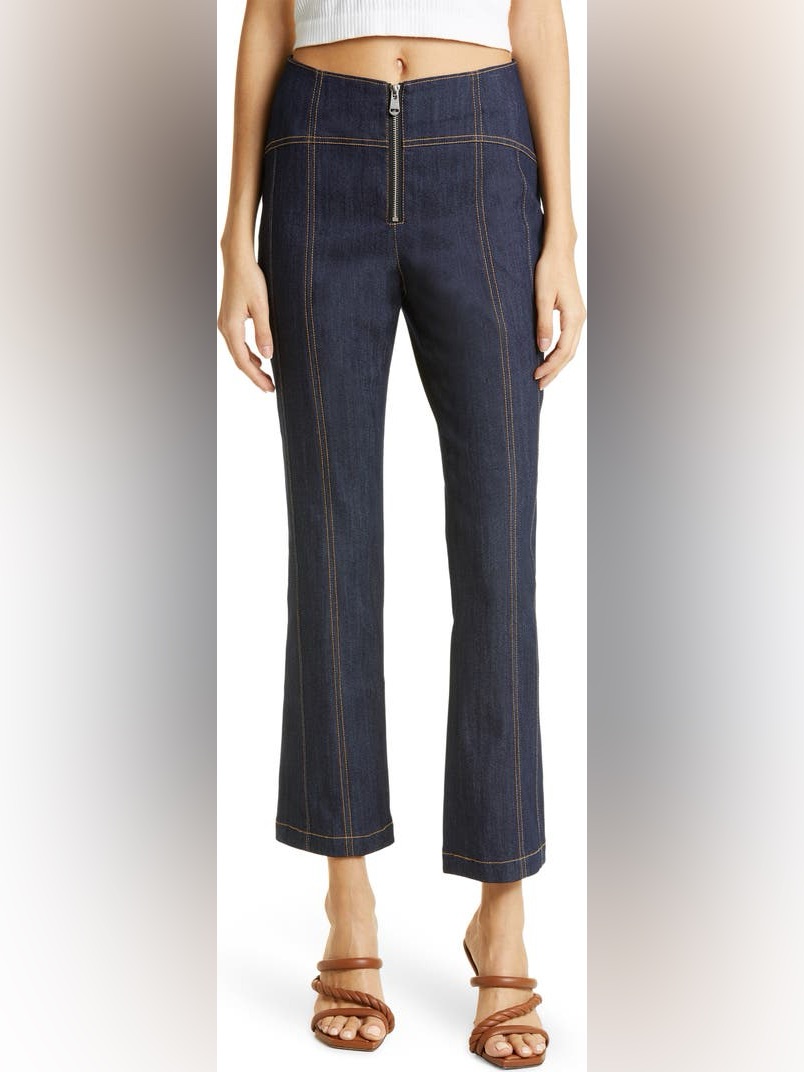 Cinq Sept Loren Flare Leg Crop Denim Pants Size 10